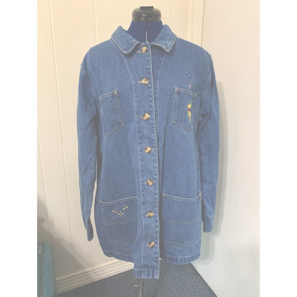 Vintage The Disney Store Catalogue Denim Jacket Embroidered Winnie The Pooh 2X - Picture 3 of 13